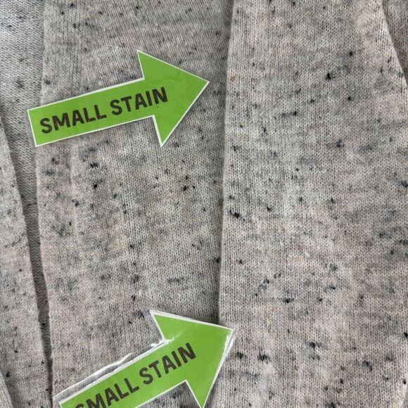 Madewell Women Medium Open Front Donegal Cardigan Pockets Gray Wool Blend Duster - Picture 10 of 12